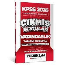 2026 KPSS Ortaöğretim - Ön Lisans Genel Kültür Vatandaşlık Tamamı Çözümlü Çıkmış Sorular (2024 Soruları Dahil) - Yediiklim YayıKPSS Hazırlık