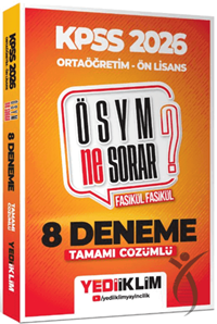 2026 KPSS ÖSYM Ne Sorar Ortaöğretim Ön Lisans Tamamı Çözümlü Fasikül 8 Deneme - Yediiklim Yayınları - KPSSDiğer Kırtasiye Ürünleri