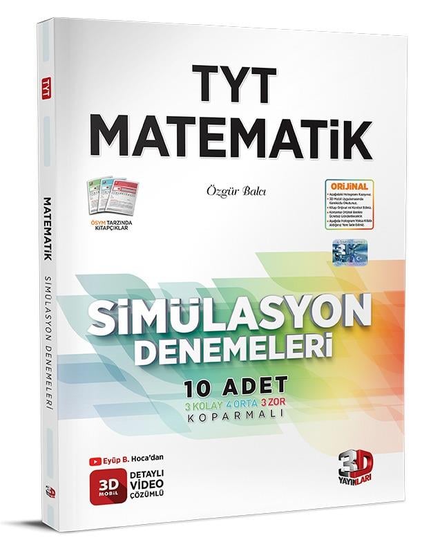 3D Yayınları Tyt Sım. Matematik Denemeleri3D Yayınları Tyt Sım. Matematik Denemeleri - Kirtasiyem.netTYT