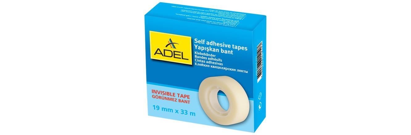 Adel Bant Görünmez Tekli 19X33Adel Bant Görünmez Tekli 19X33 - Kirtasiyem.netŞeffaf Bantlar