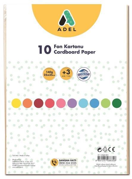 Adel Fon Kartonu 25x35 Karışık Renk 10 LuAdel Fon Kartonu 25X35 Karışık Renk 10 Lu - Kirtasiyem.netFon Kartonu