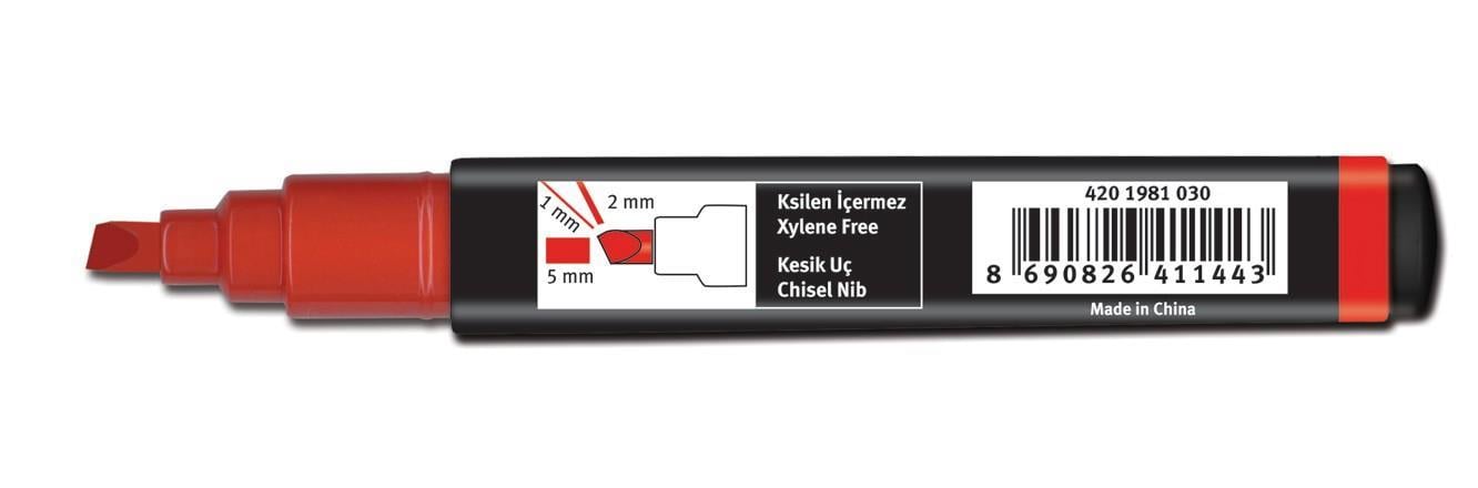 Adel Marker Kalem Kesik Uç Kırmızı 12.LiAdel Marker Kalem Kesik Uç Kırmızı 12.Li - Kirtasiyem.netMarkörler