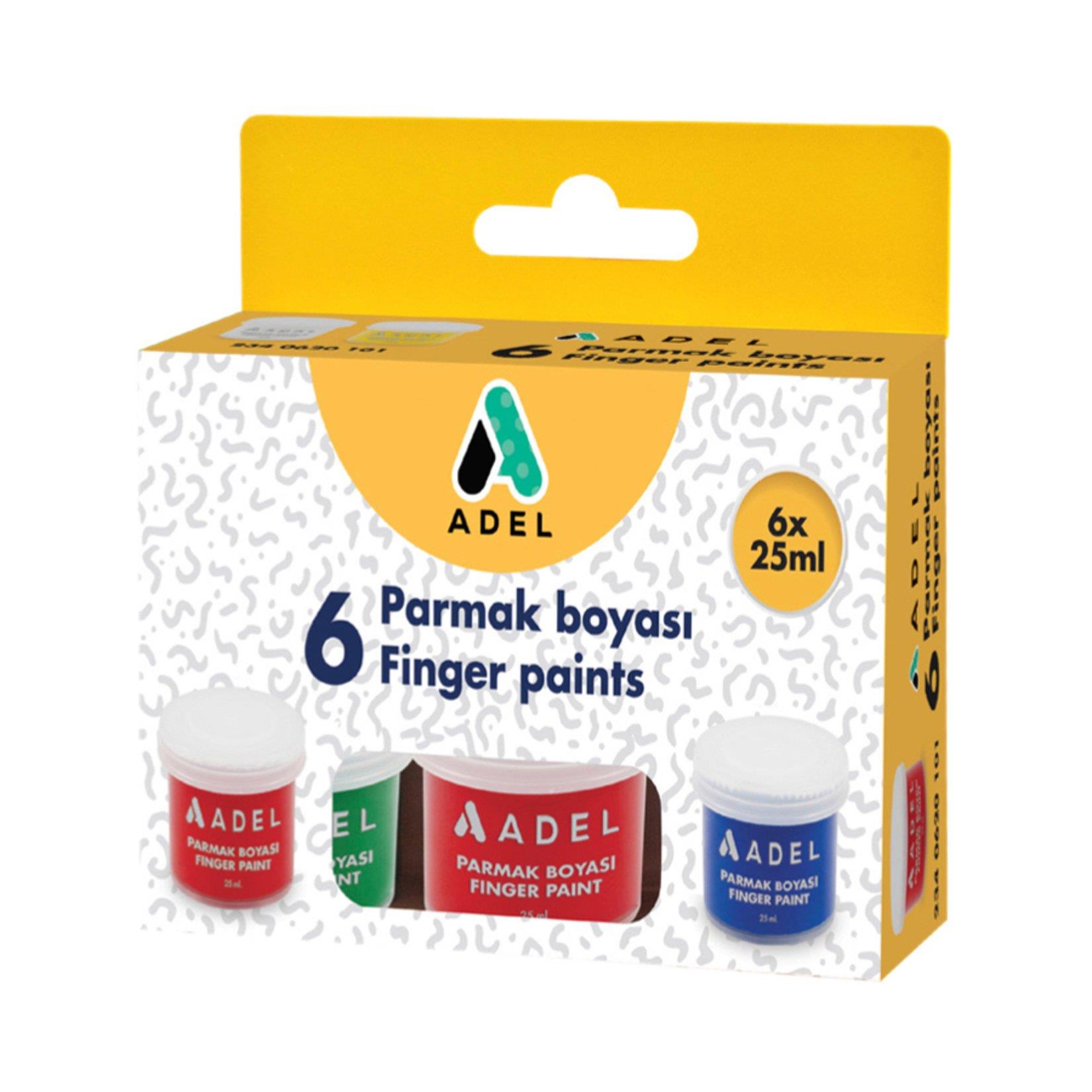 Adel Parmak Boyası 6 Renk 25 Ml YlAdel Parmak Boyası 6 Renk 25 Ml Yl - Kırtasiyem.netParmak Boyalar