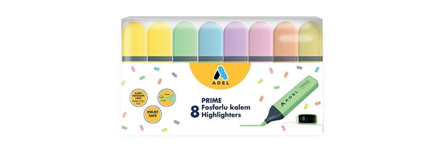 ADEL Prime Fosforlu Set, 8 LiADEL Prime Fosforlu Set, 8 Li - Kirtasiyem.netFosforlu Kalemler