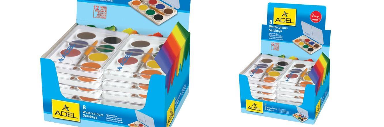 Adel Sulu Boya 8 RenkAdel Sulu Boya 8 Renk - Kırtasiyem.netSulu Boyalar