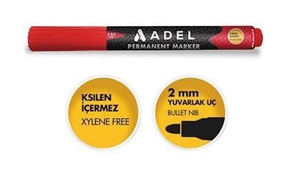 Adel Yuvarlak Uç Permanent Markör 2019,  KırmızıAdel Yuvarlak Uç Permanent Markör 2019,  Kırmızı - Kirtasiyem.netMarkörler