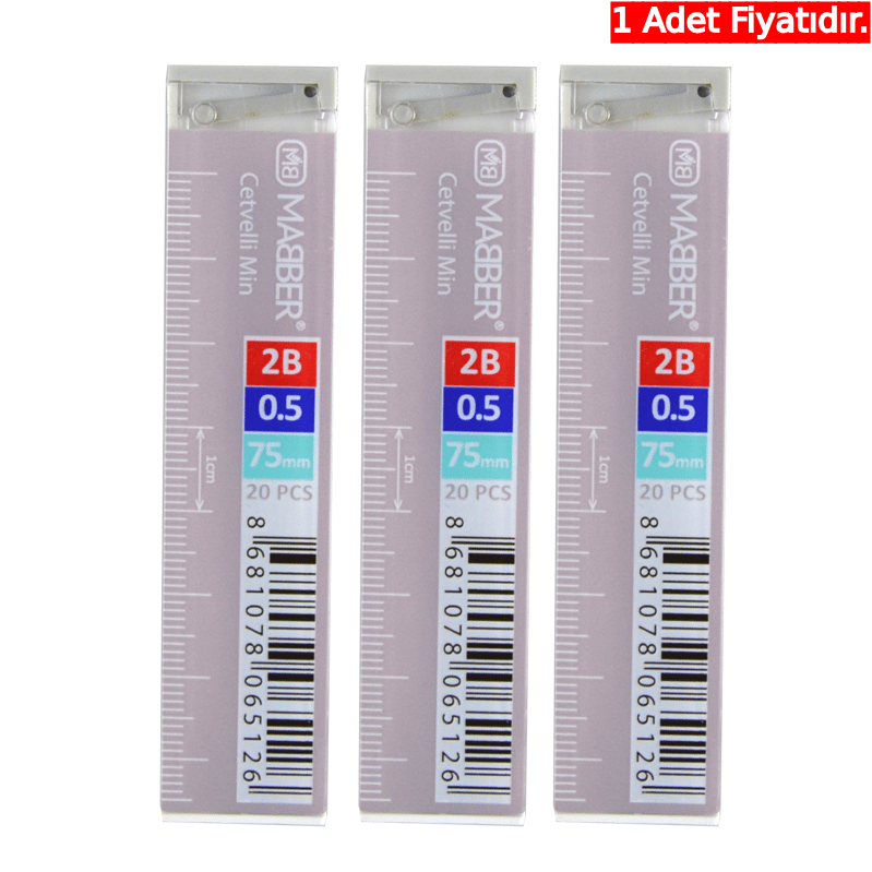 Ak Mabber 75 MM 0,5 min Cetvelli *24 (1 Adet)Ak Mabber 75 MM 0,5 min Cetvelli *24 - Kirtasiyem.netKalem Uçları ( Min )