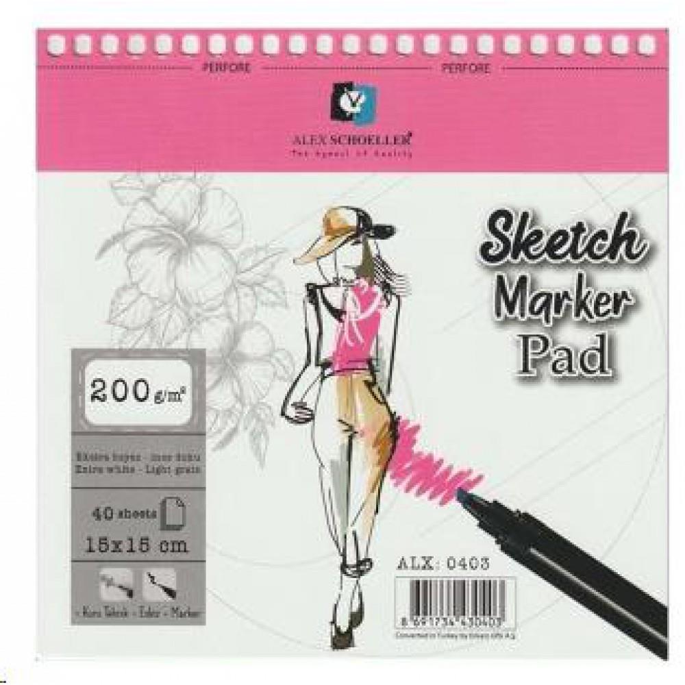 Alex 15X15 200Gr 40Lı Spr Sketch-Marker Pad Alx0403Alx.15X15 200Gr 40Lı Spr Sketch-Marker Pad Alx0403 - Kirtasiyem.netEskiz Defterleri