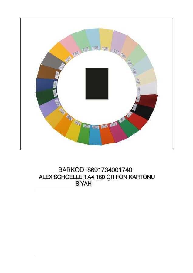 Alex Kolej Fon Kartonu 25X35 No:63 Siyah *100 Alex Kolej Fon Kartonu 25X35 No:63 Siyah *100  - Kirtasiyem.netFon Kartonu