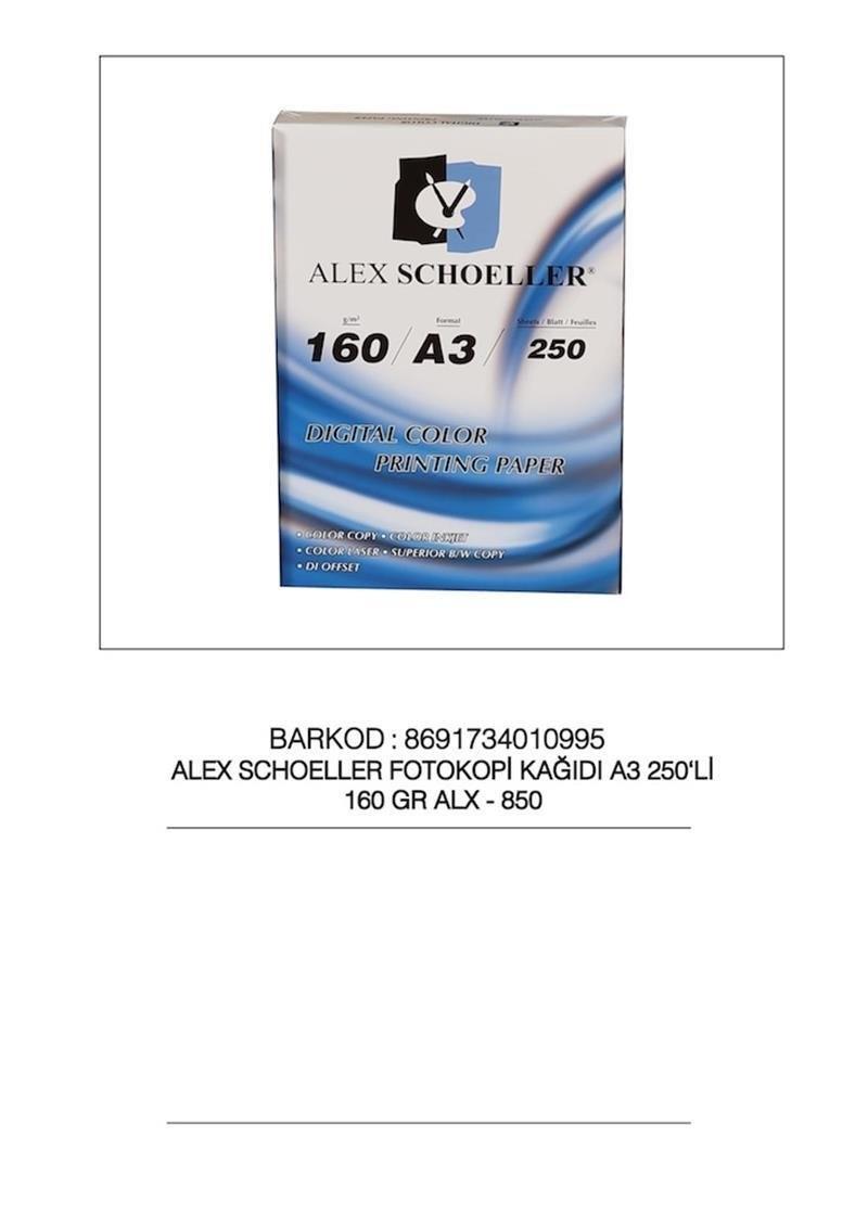 Alex Sch.Foto.Kağ. A3-160Gr 250 Li/3 Alx-850Alex Sch.Foto.Kağ. A3-160Gr 250 Li/3 Alx-850 - Kirtasiyem.netFotokopi Kağıtları