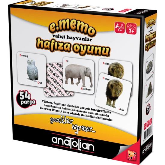 Anatolian Hafıza Oyunu E.Memo Vahşi Hayvanlar 54 ParçaAnatolian Hafıza Oyunu E.Memo Vahşi Hayvanlar 54 Parça - Kirtasiyem.netYapbozlar