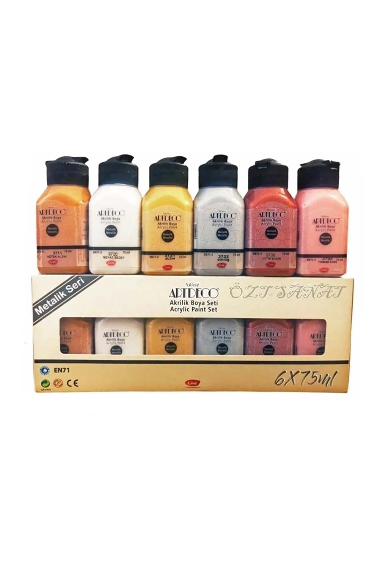 Artdeco Akrilik Boya 6x75ml Set - Metalik Renkler Artdeco Akrilik Boya 6x75ml Set - Metalik Renkler  - Kırtasiyem.netAkrilik Boyalar	