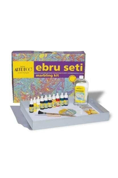 Artdeco Ebru Profesyonel Set (35x50cm metal tekneli) 10x30ml damlalıklı şişeArtdeco Profesyonel Ebru Seti 10 Renk - Kırtasiyem.netEbru Boyaları ve Ürünleri