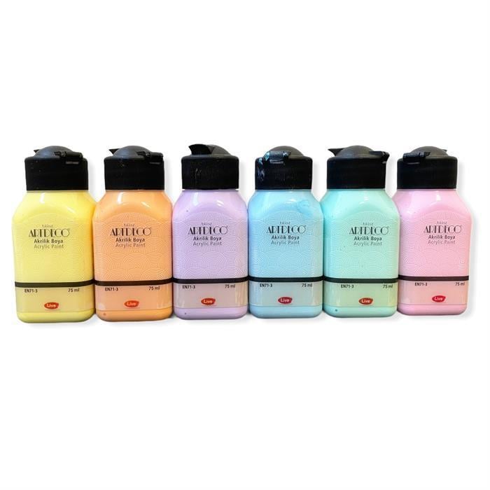 Artdeco Parmak Boyası Seti 6x75ml Pastel RenklerArtdeco Parmak Boyası Seti 6x75ml Pastel Renkler - Kırtasiyem.netParmak Boyalar