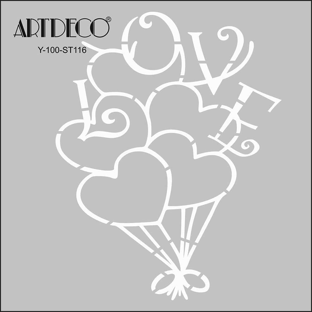 Artdeco Stencil 30X30Cm Kalp Balon 116Artdeco Stencil 30X30Cm Kalp Balon 116 - Kirtasiyem.netŞablonlar