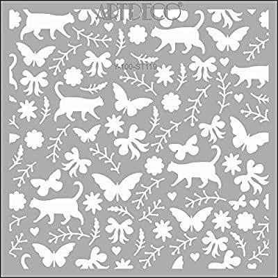 Artdeco Stencil 30X30Cm Kedili Kelebekli 119Artdeco Stencil 30X30Cm Kedili Kelebekli 119 - Kirtasiyem.netŞablonlar