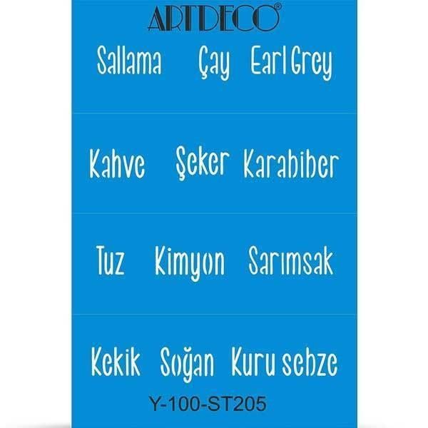 Artdeco Stencil A4 Mutfak Yazıları 205Artdeco Stencil A4 Mutfak Yazıları 205 - Kirtasiyem.netŞablonlar