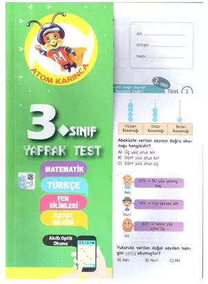 Atom Karınca 3. Sınıf Tüm Dersler Yaprak TestAtom Karınca 3. Sınıf Tüm Dersler Yaprak Test - Kirtasiyem.netİlkokul