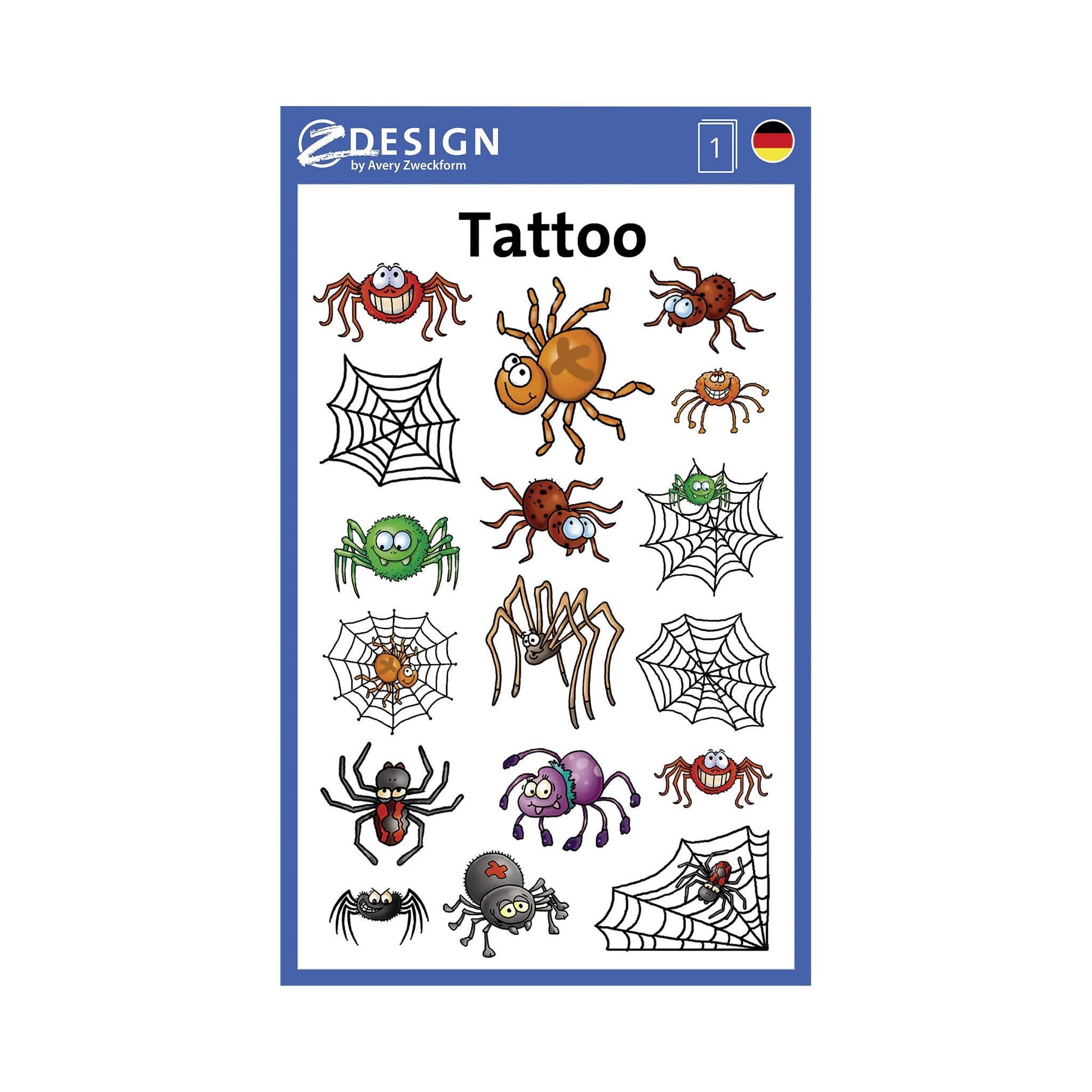 Avery Sticker Kids Tattoos Örümcekler /1 56693Avery Sticker Kids Tattoos Örümcekler /1 56693 - Kirtasiyem NetStickerlar
