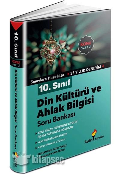 Aydın 10. Sınıf Din Kültürü ve Ahlak Bilgisi Konu Özetli Soru BankasıAydın 10. Sınıf Din Kültürü ve Ahlak Bilgisi Konu Özetli Soru Bankası - Kirtasiyem.net10.Sınıf
