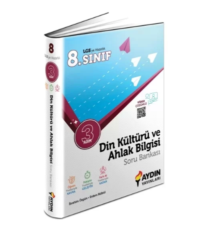 Aydın 8. Sınıf Din Kültürü ve Ahlak Bilgisi Üç Adım Soru BankasıAydın 8. Sınıf Din Kültürü ve Ahlak Bilgisi Üç Adım Soru Bankası - Kirtasiyem.net8.Sınıf