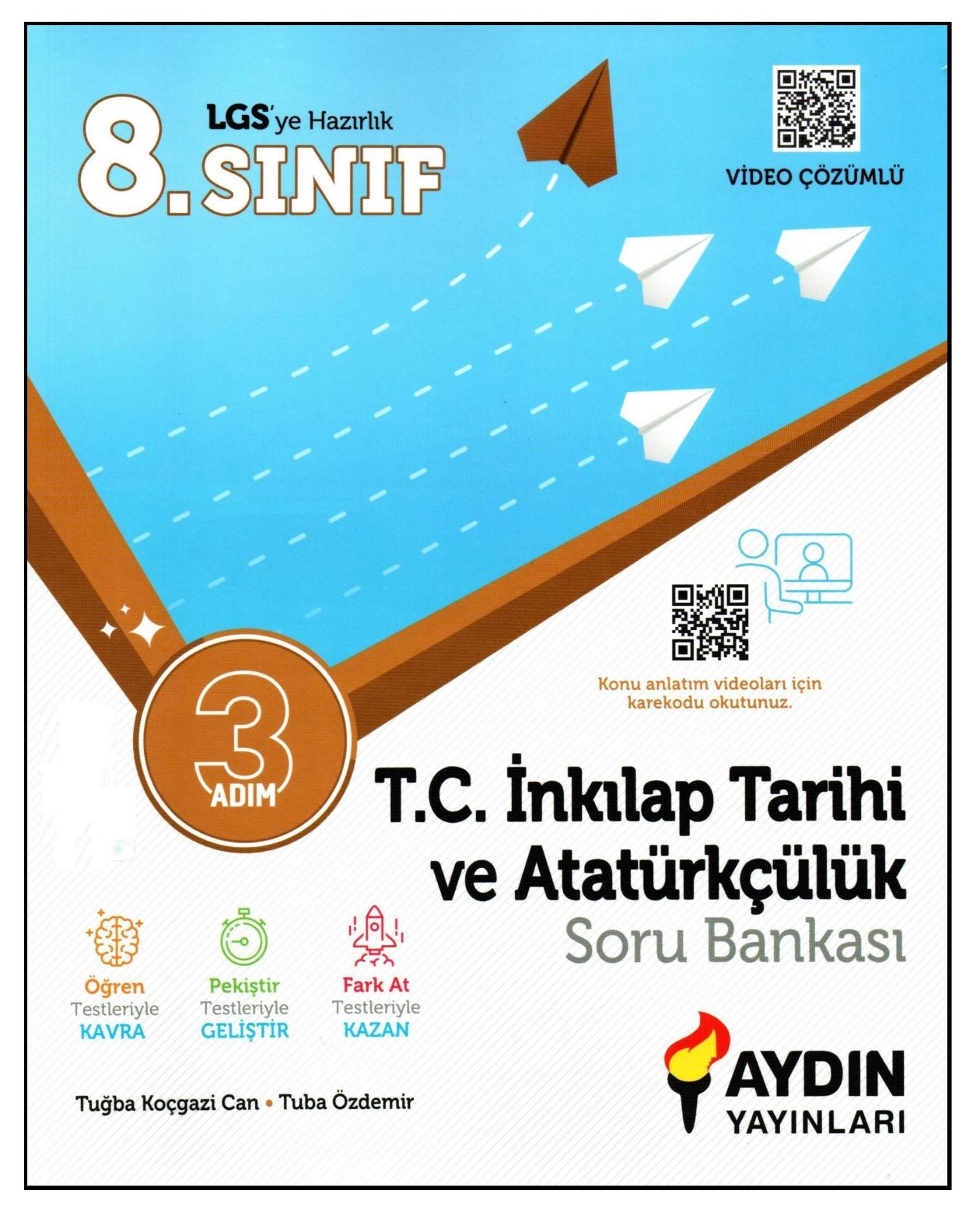 Aydın 8. Sınıf T.C. İnkılap Tarihi ve Atatürkçülük Üç Adım Soru BankasıAydın 8. Sınıf T.C. İnkılap Tarihi ve Atatürkçülük Üç Adım Soru Bankası - Kirtasiyem.net8.Sınıf