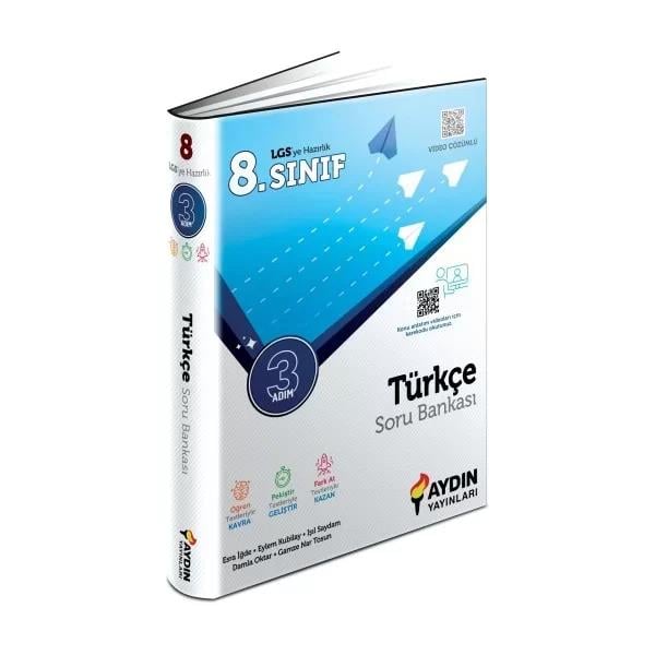 Aydın 8. Sınıf Türkçe Üç Adım Soru BankasıAydın 8. Sınıf Türkçe Üç Adım Soru Bankası - Kirtasiyem.net8.Sınıf