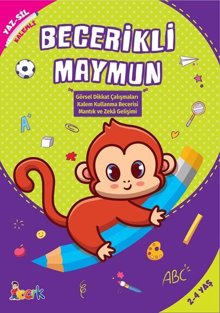 Becerikli Maymun - Yaz Sil 2-4 YaşBecerikli Maymun - Yaz Sil 2-4 Yaş - Kirtasiyem.netOkul Öncesi 6 Ay - 5 Yaş 