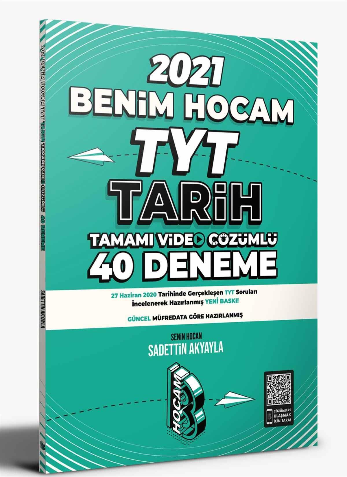 Benim Hocam Yayınları 2021 TYT Tarih Tamamı Çözümlü 40 Deneme SınavıBenim Hocam Yayınları 2021 TYT Tarih Tamamı Çözümlü 40 Deneme Sınavı - Kirtasiyem.netTYT