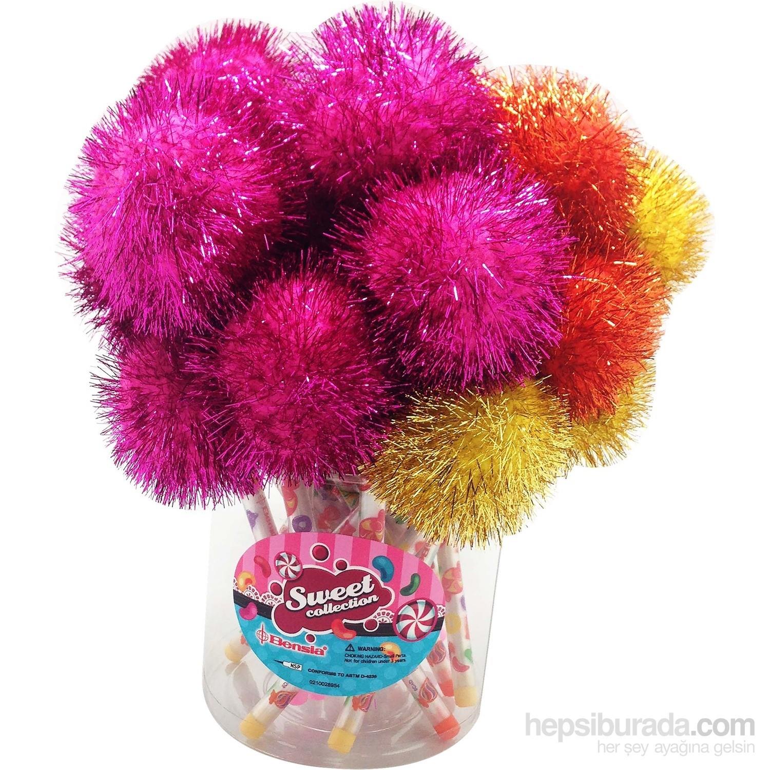 Bensıa Yumurtlayan Kalem Candy Simli Pompom Başlıklı _24Bensıa Yumurtlayan Kalem Candy Simli Pompom Başlıklı 24 Lü - Kirtasiyem.netYumurtlayan Kalemler