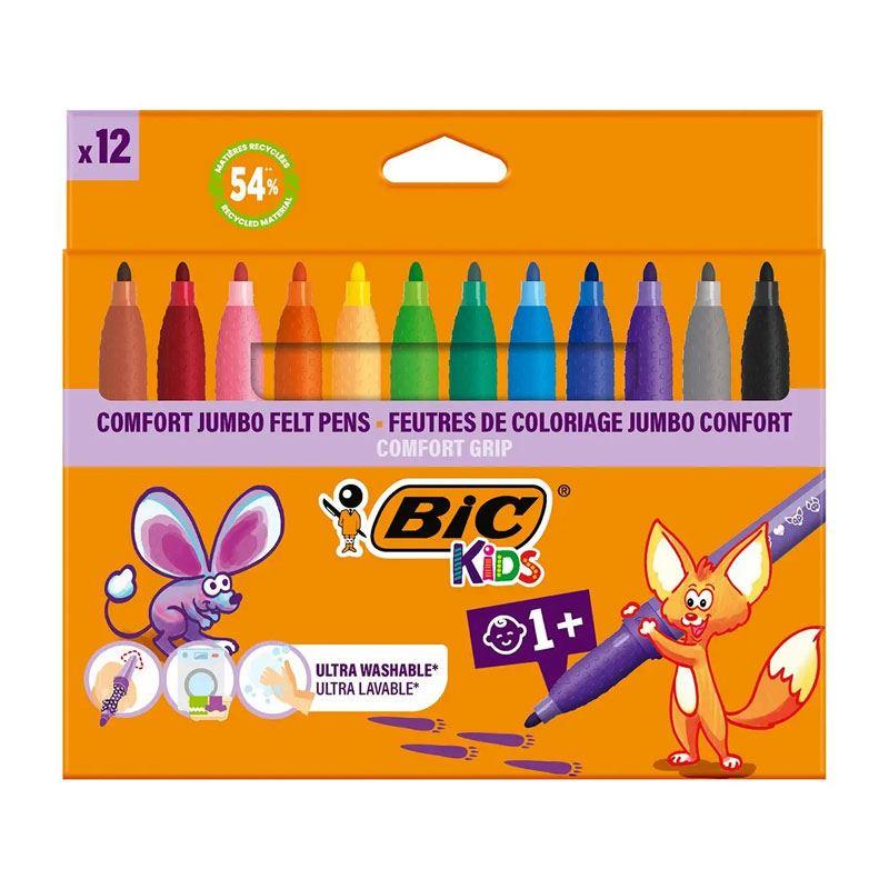 Bic Comfort Jumbo Keçeli Boya Kalemi 12 RenkDövme Kalemleri
