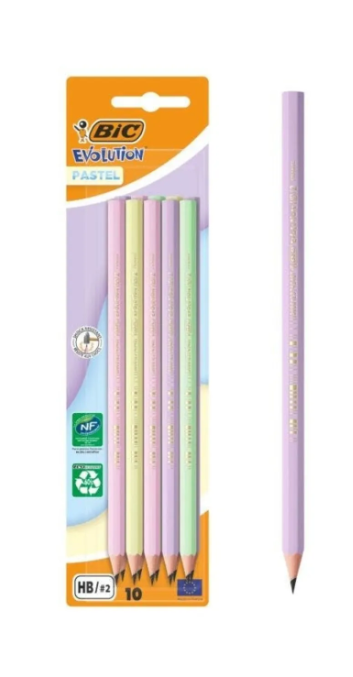 Bic Evolutıon Pastel Kurşun Kalem 10'Lu Blister Dövme Kalemleri