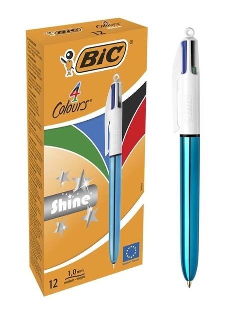 Bic Tükenmez Kalem 4 Colours Shıne Mavi GövdeBic Tükenmez Kalem 4 Colours Shıne Mavi Gövde *12 - Kirtasiyem.netTükenmez Kalemler