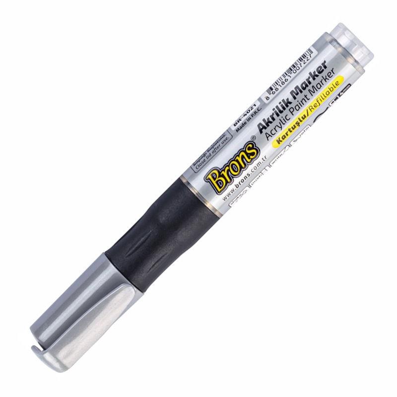 Brons Akrilik Marker Gümüs Br-4021Brons Akrilik Marker Gümüs Br-4021 - Kirtasiyem.netMarkörler
