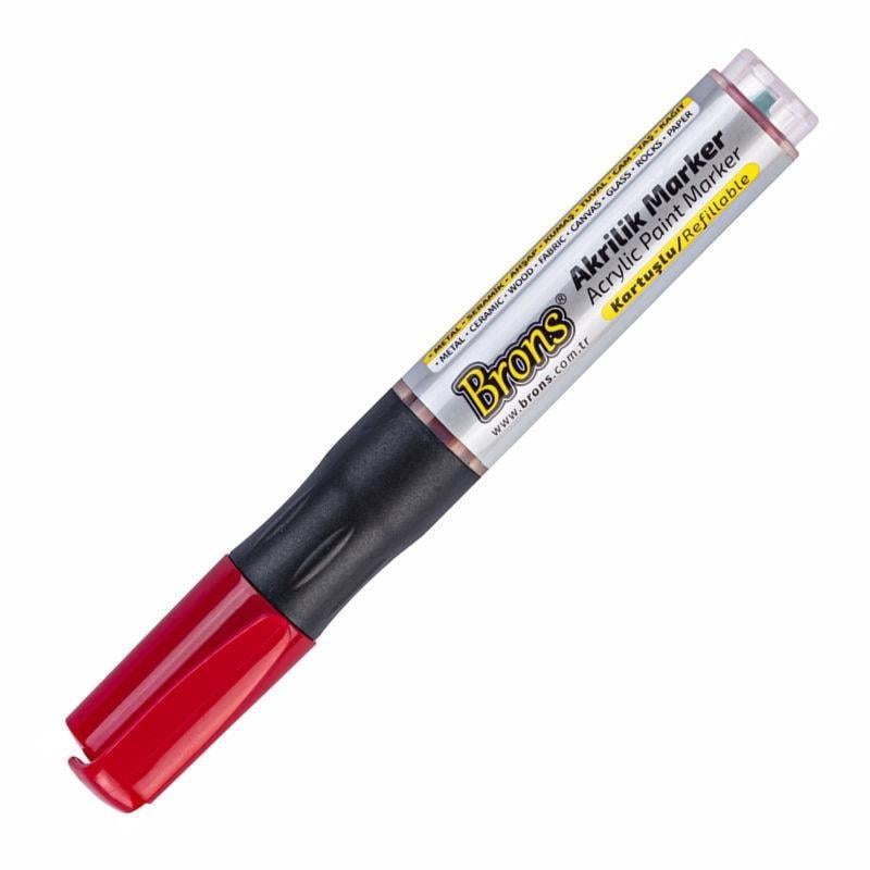 Brons Akrilik Marker Kırmızı Br-4011Brons Akrilik Marker Kırmızı Br-4011 - Kirtasiyem.netMarkörler
