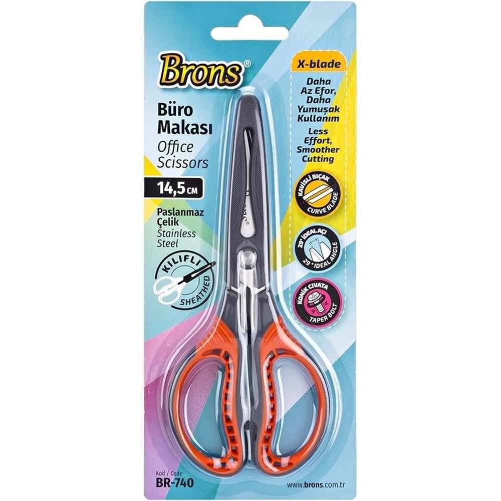 Brons Makas Koruma Kılıflı 14,5 Cm Br-740Brons Makas Koruma Kılıflı 14,5 Cm Br-740 - Kirtasiyem.netOkul Makası