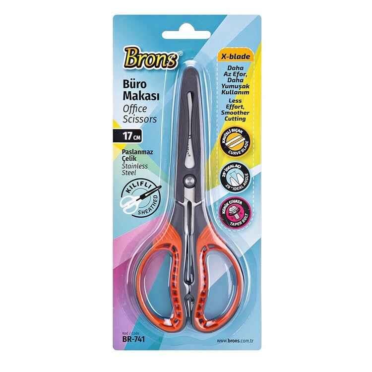 Brons Makas Koruma Kılıflı 17 Cm Br-741Brons Makas Koruma Kılıflı 17 Cm Br-741 - Kirtasiyem.netOfis Makası