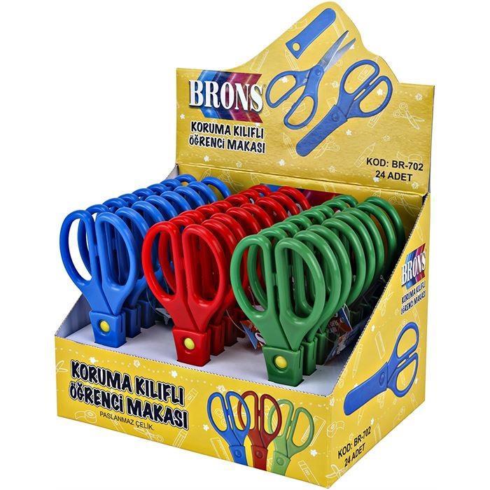Brons Makas Koruma Kılıflı Br-702Brons Makas Koruma Kılıflı Br-702 - Kirtasiyem.netOkul Makası