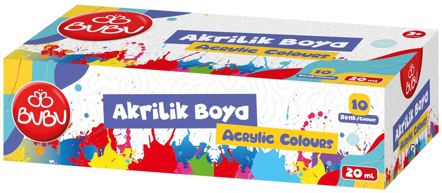 Bu-Bu Akrilik Boya 10 Renk 20Ml. Bubu-Akr002Akrilik Boyalar	