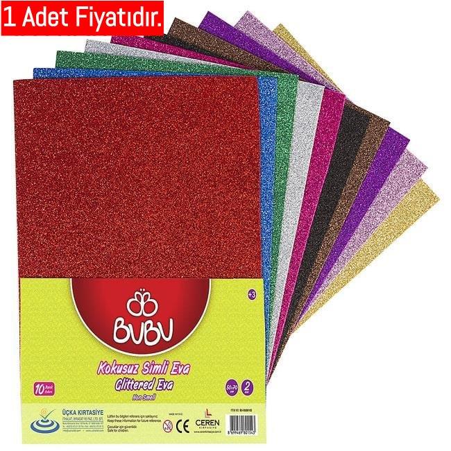 Bu-Bu Eva Simli 50X70Cm 2 Mm (10 Renk Seçeneği)(1 ADET)Bu-Bu Eva Simli 50X70Cm 2 Mm (10 Renk Seçeneği) - Kirtasiyem.netEvalar
