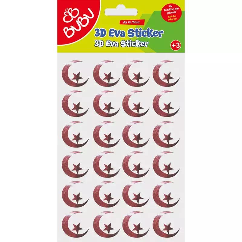 Bu-Bu Eva Sticker Simli Yuvarlak Türk Bayrağı 24 lüBu-Bu Eva Sticker Simli Yuvarlak Türk Bayrağı *24 - Kirtasiyem NetStickerlar