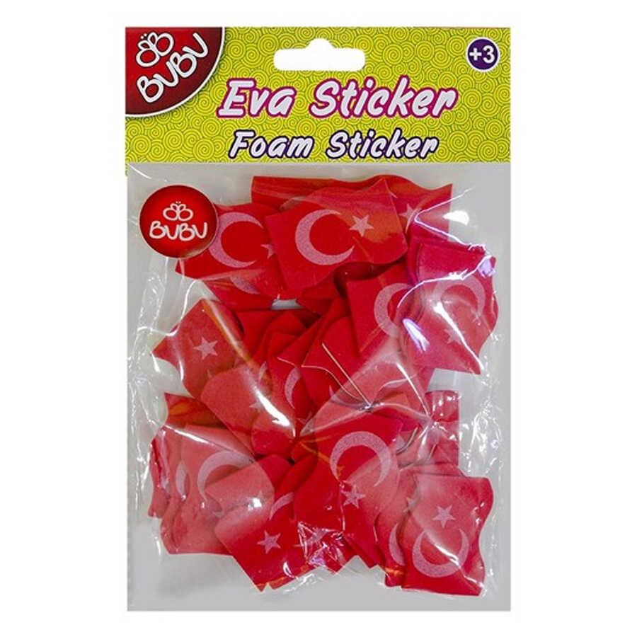 Bu-Bu Eva Sticker Türk Bayrağı 12'Li PvcBu-Bu Eva Sticker Türk Bayrağı *12 - Kirtasiyem NetStickerlar