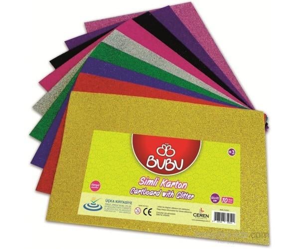 Bu-Bu Fon Kartonu Simli 50x70 Karışık 10 luBu-Bu Fon Kartonu Simli 50X70 Karışık (10 Renk Seçeneği (1 Adet)) - Kirtasiyem.netSimli Fon Kartonu