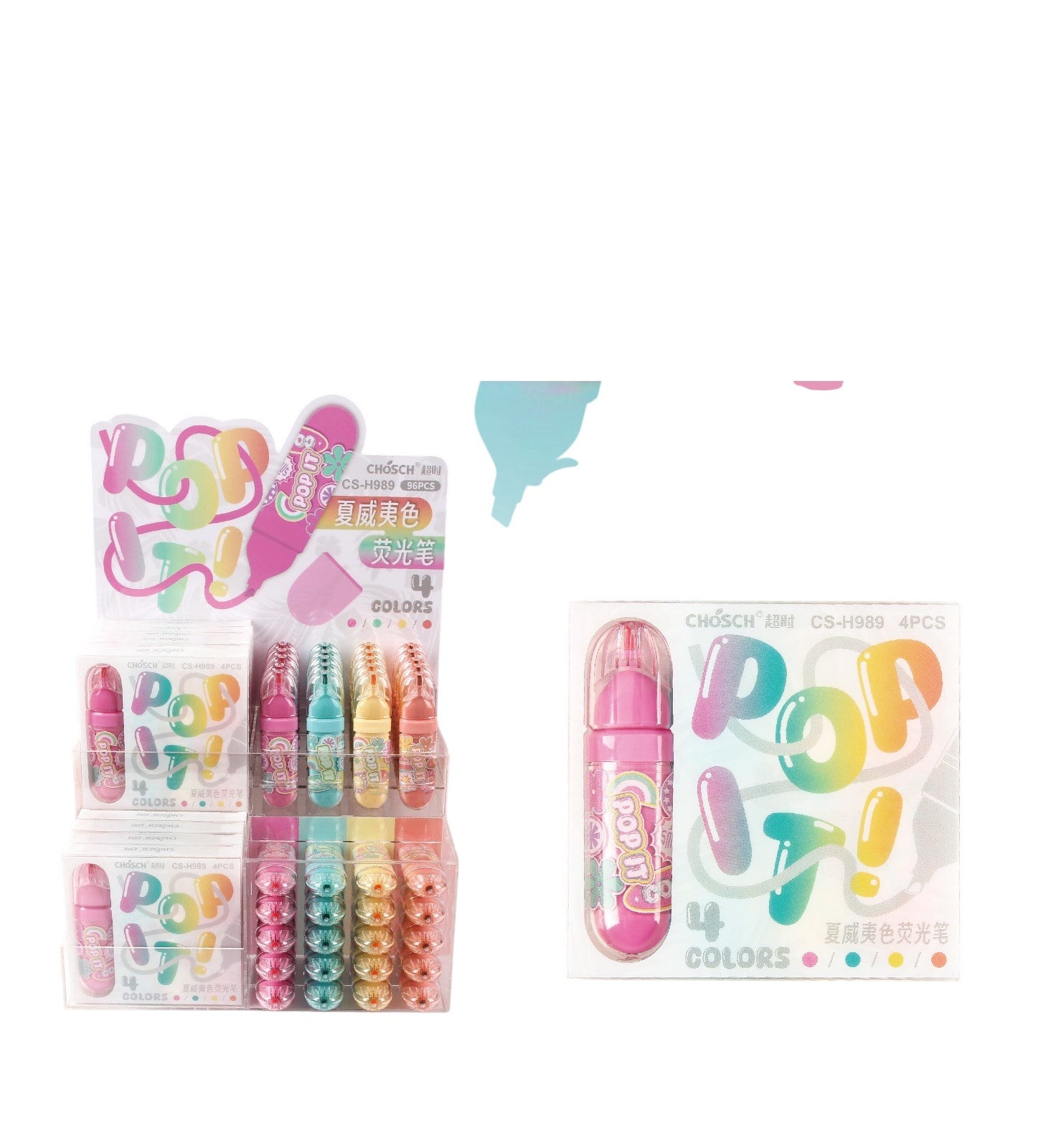 Bu-Bu Fosforlu Kalem Pop-It 4 Renk Stand 120'Li BUBU-FOS004Fosforlu Kalemler