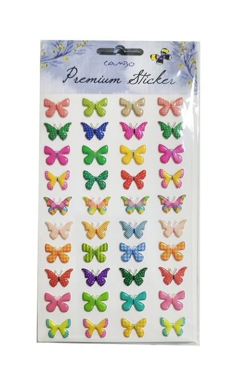 Bu-Bu Puf Kelebek Sticker BUBU-CAS-01-0338.Sınıf
