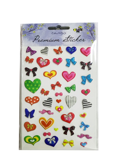 Bu-Bu Puf Papyonlu Kalp Sticker BUBU-CAS-01-0318.Sınıf