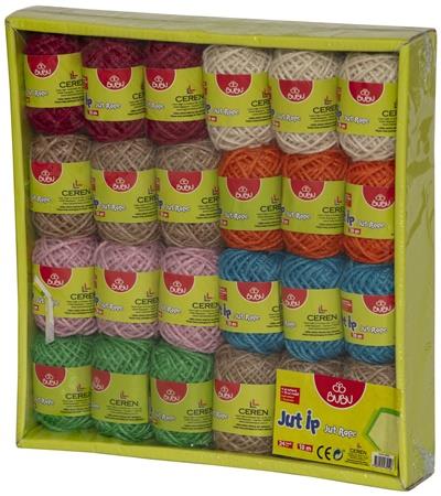 Bu-Bu Renkli Jüt İp 10M (6 Natural+18 Renkli) (1 Adet)_24Bu-Bu Renkli Jüt İp 10M 24'Lü(6 Natural+18 Renkli) - En Kaliteli  Ürünleri | Kırtasiyem.netRafya