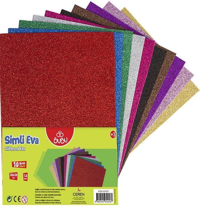 Bu-Bu Simli Eva 20X30Cm. 10 Renk Bubu-Ev0037Bu-Bu Simli Eva 20X30Cm. 10 Renk Bubu-Ev0037 - Kirtasiyem.netEvalar