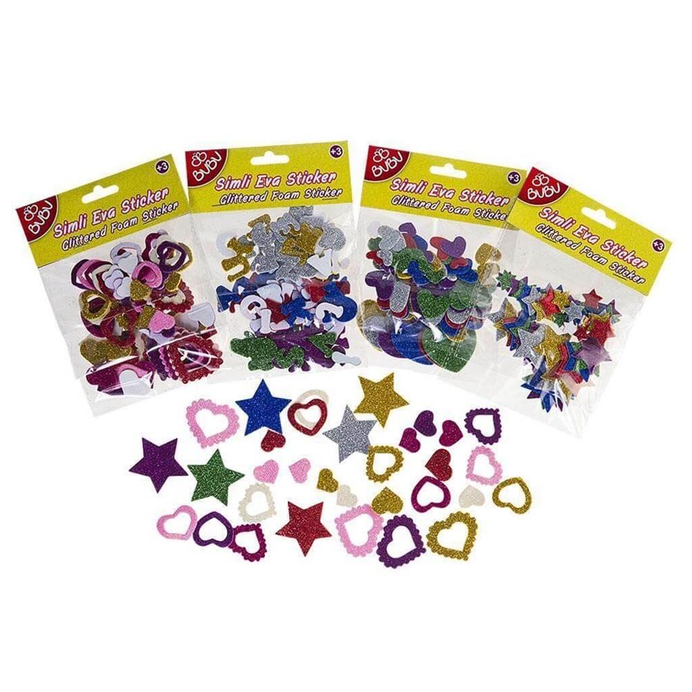 Bu-Bu Simli Eva Sticker 3 Parça Bu-Bu Simli Eva Sticker 3 Parça *24 - Kirtasiyem NetStickerlar