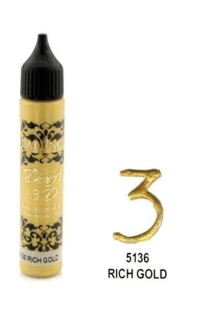 Cadence 25 ml Rich Gold 3D Dora Boncuk Boya Yaldızlar